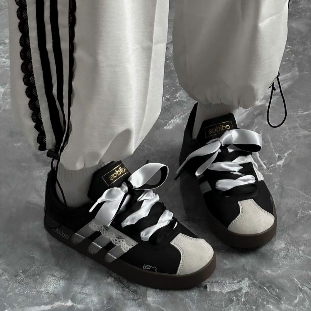 Dark Lace Satin Sneaker